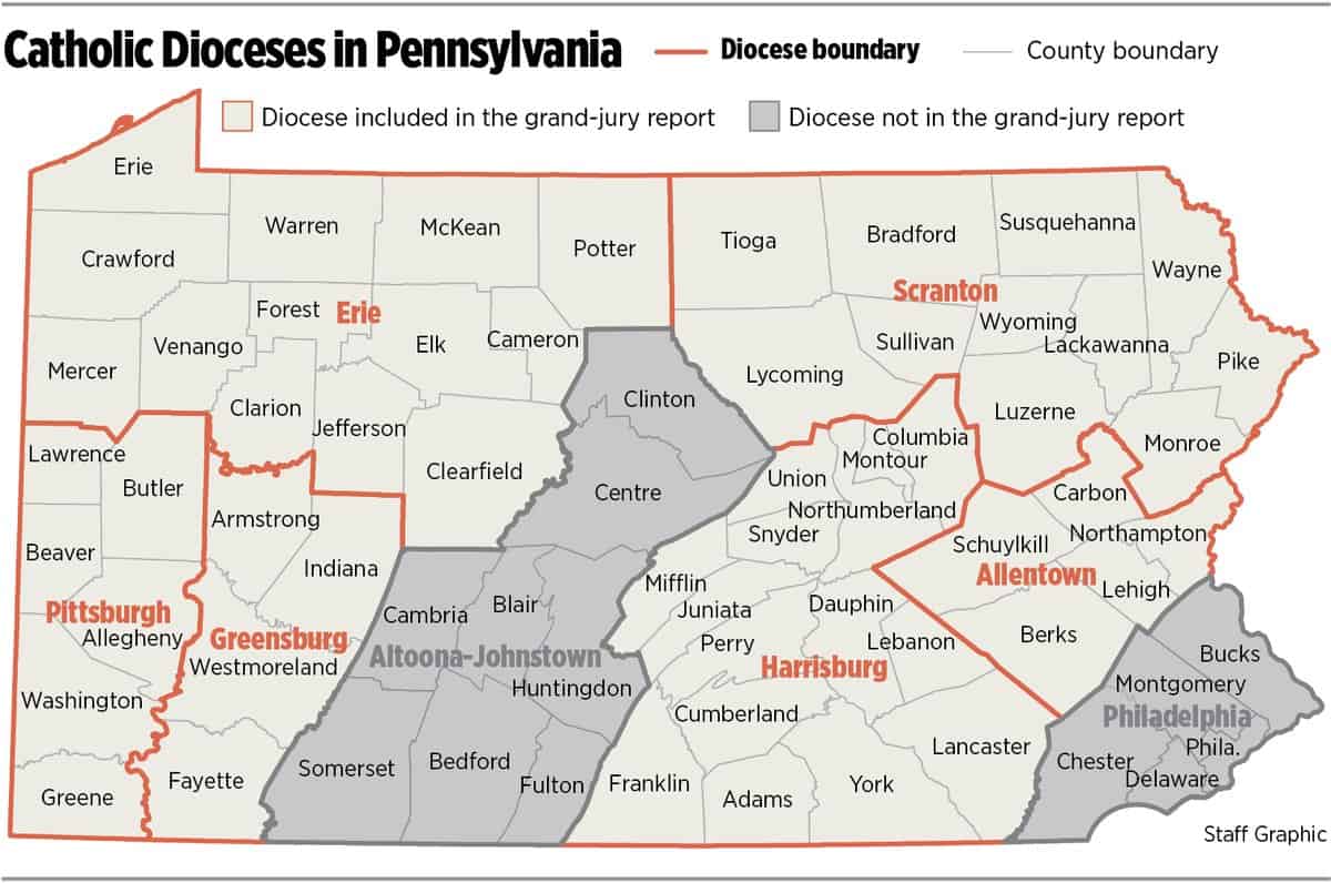 Catholic Dioceses in Pennsylvania - PA Diocese Map 